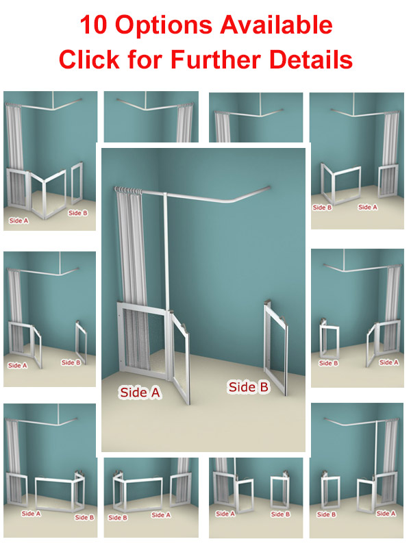 Contour Corner Access with Fixed Panel Half Height Shower Doors - Luxe