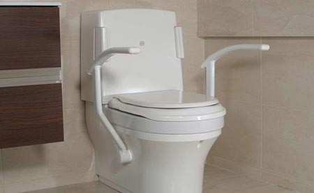 Closomat support arms transfer the weight through the structure of the toilet