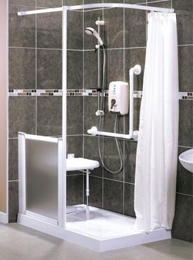 AKW Braddan low level shower tray with upward discharge waste outlet for unbreachable floors