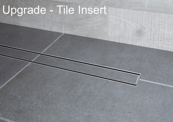 Impey Aqua-Dec Linear comes with a standard stainless steel insert; this can be upgraded to a tile insert