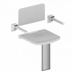 Onyx Shower Seat (Adjustable Leg) with Back and Arms - White
