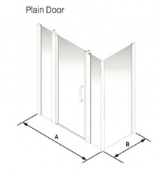 Larenco Corner Full Height Shower Enclosure Plain Door, 2 Inline Panels & Side Panel