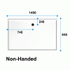 Shower Tray Size: 1490x845 Open On Three Sides