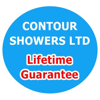 Contour Showers Ltd lifetime gurantee for half height shower doors. Covered against manufacturing defects