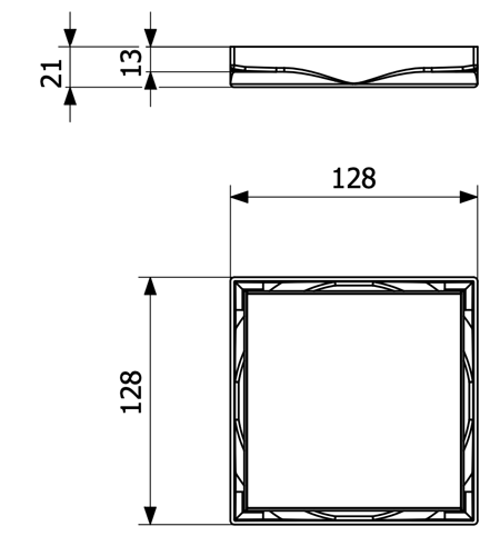 Purus Tile Insert dimensional drawing