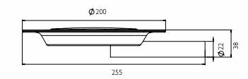 Dimensions for Impey Level-Dec pump waste with chrome top TAD3CP