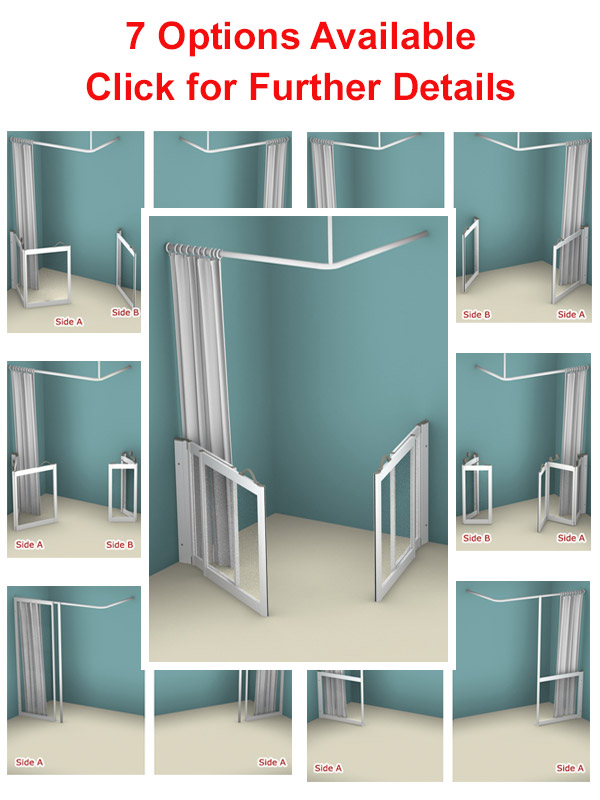 AKW Made to Order Corner Access Half Height Shower Doors