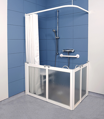 WF3 Twin Bifold Half Height Disabled Shower Doors