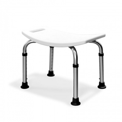 Aluminium Freestanding Shower Stool - White Seat