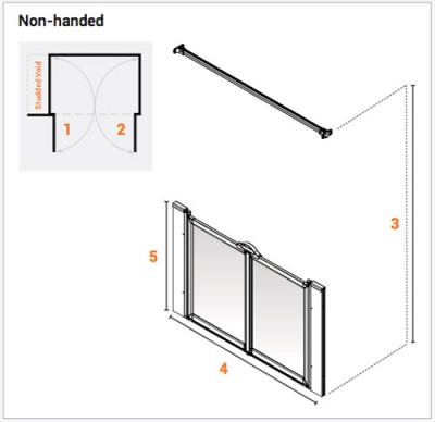 AKW Half Height Wet Floor Screens - White - Option MW