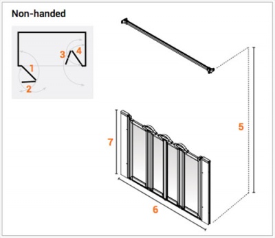 AKW Half Height Wet Floor Screens - White - Option NW