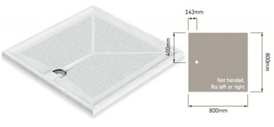 AKW Braddan Shower Tray with Gravity Waste