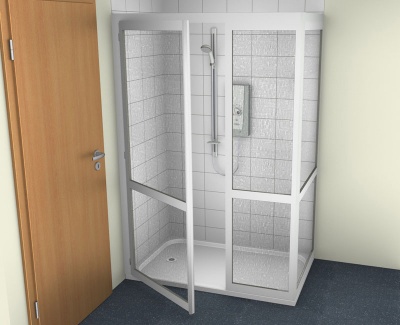 Contour Half Cubicle Shower Enclosure Option 7 - Full Height Fixed Panel & Full Height  Single Door