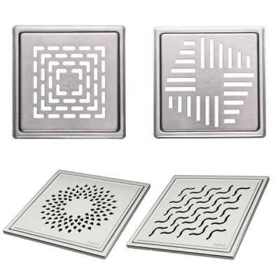 Purus Square Stainless Steel Grates for Tile Floors