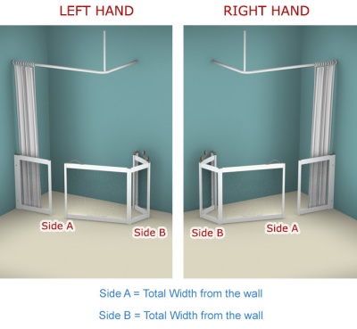 Contour Corner Access with Fixed Panel WF10| Luxe Silver | Half Height Shower Doors Screens