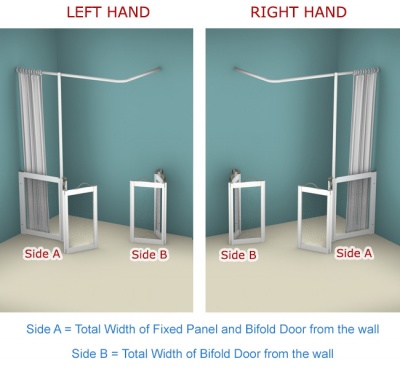 Contour Corner Access with Fixed panel WF12 | White | Half Height Shower Doors Screens