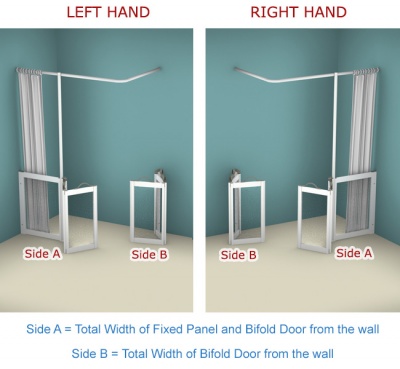 Contour Corner Access with Fixed panel WF12| Luxe Silver | Half Height Shower Doors Screens