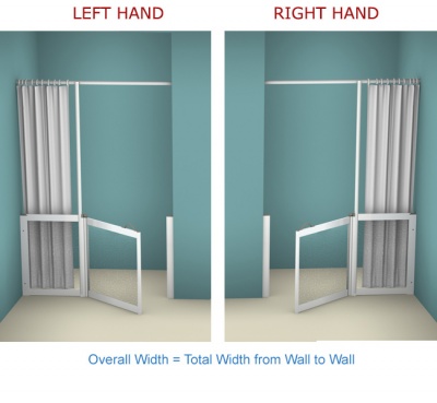 Contour Front Access with Fixed Panel WF23| Luxe Silver | Half Height Shower Doors Screens