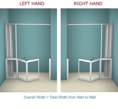 Contour Front Access with Fixed Panel WF25| Luxe Silver | Half Height Shower Doors Screens