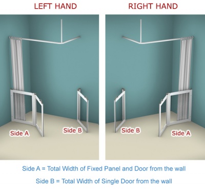 Contour Corner Access with Fixed Panel WF8 | White | Half Height Shower Doors Screens