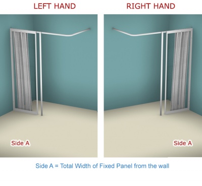 Contour Fixed Panel and Pole WFX| Luxe Silver | Half Height Shower Doors Screens