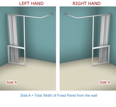 Contour Fixed Panel and Pole WFY| Luxe Silver | Half Height Shower Doors Screens