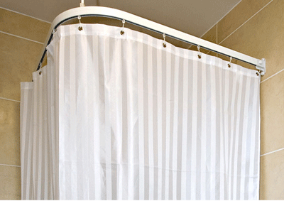 Weighted Shower Curtains - Satin Striped