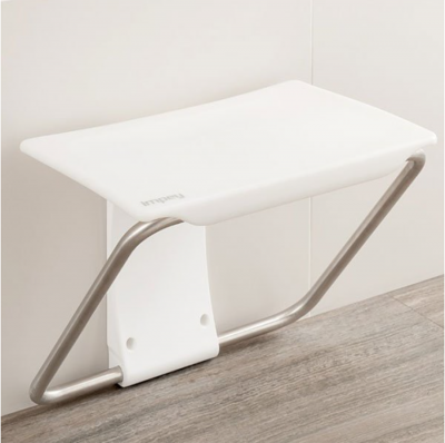 Impey Slimfold Shower Bench - White Stone