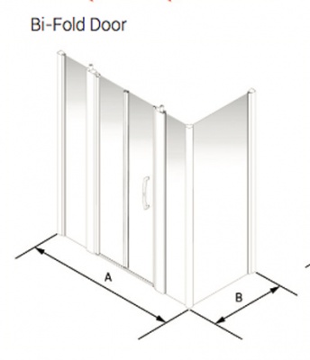 Larenco Corner Full Height Shower Enclosure Bi-Fold Door, 2 Inline Panels & Side Panel