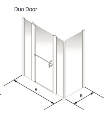 Larenco Corner Full Height Shower Enclosure Duo Door, 2 Inline Panels & Side Panel