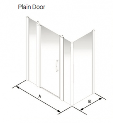 Larenco Corner Full Height Shower Enclosure Plain Door, 2 Inline Panels & Side Panel