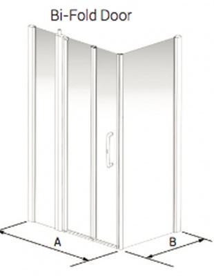 Larenco Corner Full Height Shower Enclosure Bi-Fold Door, Inline Panel & Side Panel