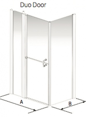 Larenco Corner Full Height Shower Enclosure Duo Door, Inline Panel & Side Panel