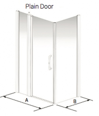 Larenco Corner Full Height Shower Enclosure Plain Door, Inline Panel & Side Panel