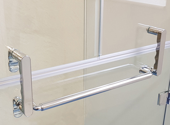 The Opulence Full Height doors handles and towel rail The beautiful Opulence range comes in a variety of options. The full height doors come with the illustrated handed and towel rail