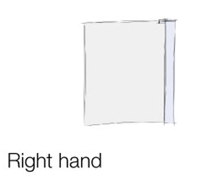 The Opulence GD8 is a fixed panel; available in left or right handing. Right handed illustrated