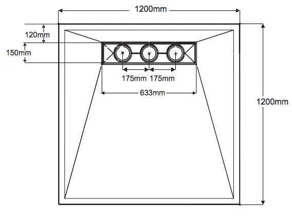1200x1200 Triform linear waste deck dimensions