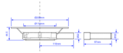 The McAlpine USG1 Pump Waste for tiled floors has a 22mm horizontal plain outlet for use with pumped waste