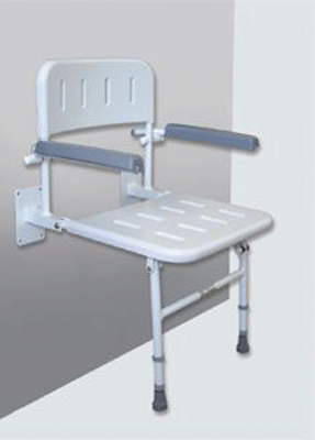Shower Seat with Back and Arm Rests - Grey Arm Pads