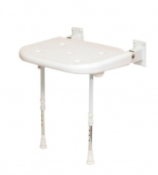 Wall Mounted Fold Up Shower Seat with Support Legs - No Padding - 4000 Series - 04070