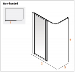 AKW Full Height Wet Floor Screens - White - Option HFW