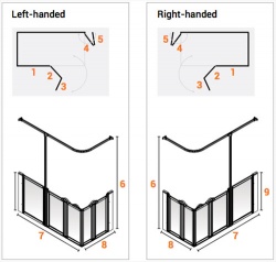 AKW Half Height Wet Floor Screens - White - Option XW