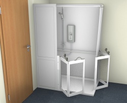 Contour Half Cubicle Shower Enclosure Option 5 - Corner Twin Bi-Folding doors