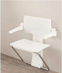 Impey Slimfold Shower Seat - White Stone