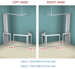 Contour Corner Access with Fixed Panel WF10 | White | Half Height Shower Doors Screens