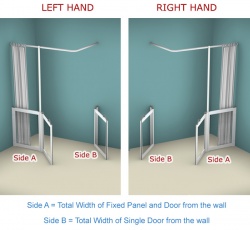 Contour Corner Access with Fixed panel WF11| Luxe Silver | Half Height Shower Doors Screens