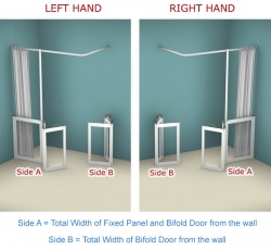 Contour Corner Access with Fixed panel WF12 | White | Half Height Shower Doors Screens