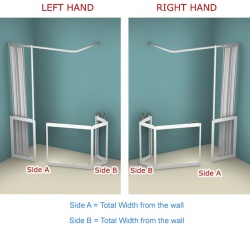 Contour Corner Access with Fixed Panel WF13 | White | Half Height Shower Doors Screens