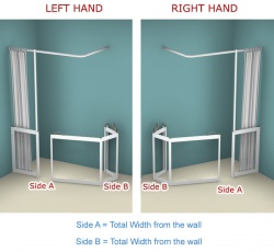 Contour Corner Access with Fixed Panel WF13| Luxe Silver | Half Height Shower Doors Screens