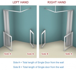 Contour Corner Access WF2| Luxe Silver | Half Height Shower Doors Screens